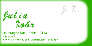 julia kohr business card