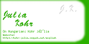 julia kohr business card